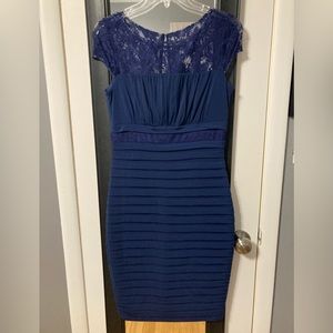 Sangria midi length navy blue bandage dress size 6